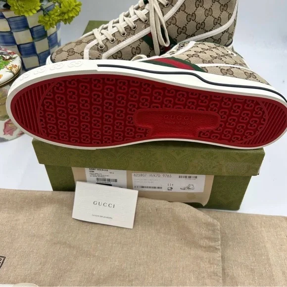 Men's Gucci 1977 tennis hightop sneakers size 11.5 made in Italy